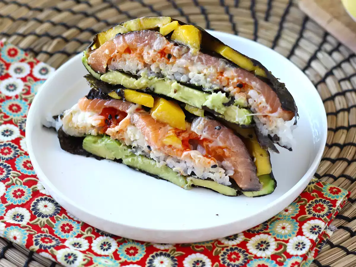 Sandwich sushi au saumon, avocat et mangue : frais, original et ultra gourmand - photo 4