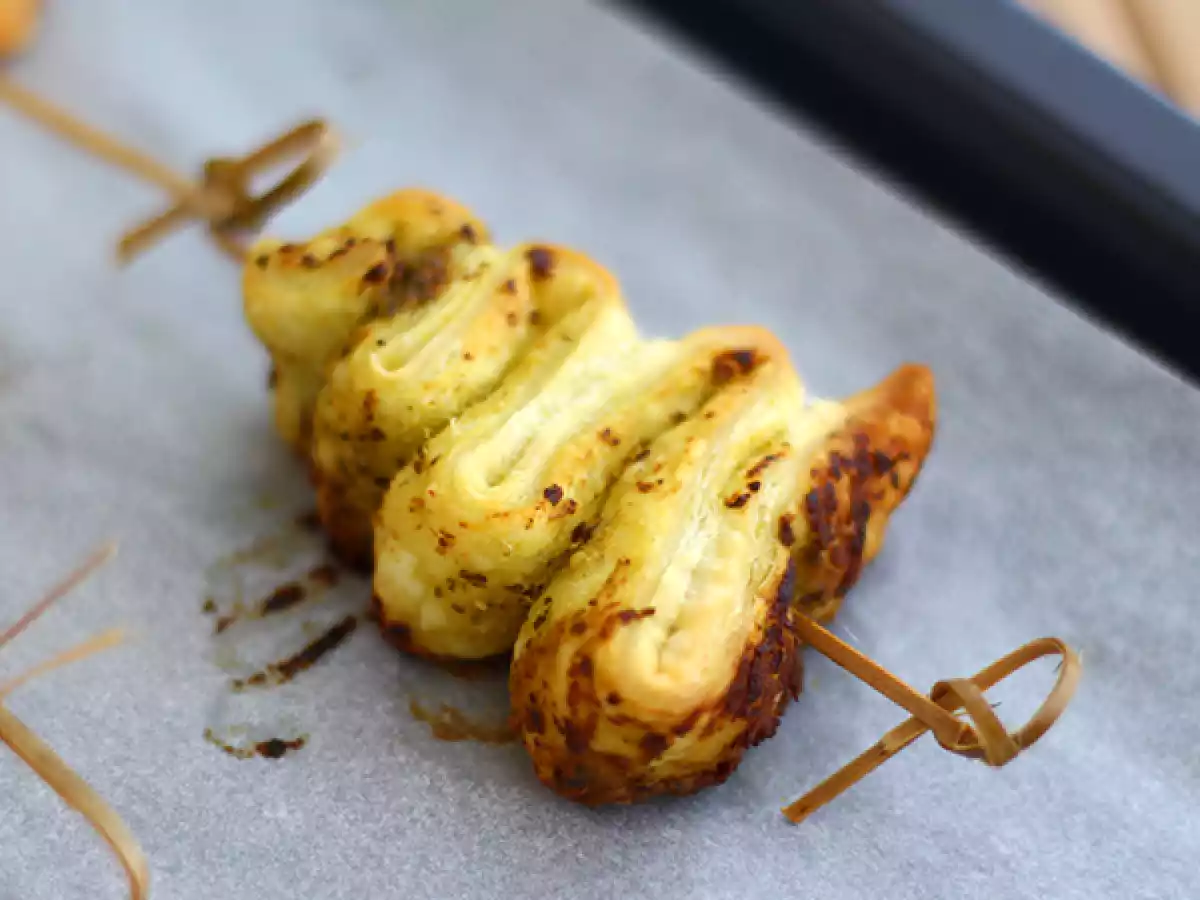 Sapins feuilletés au pesto pour l'apéritif de Noël
