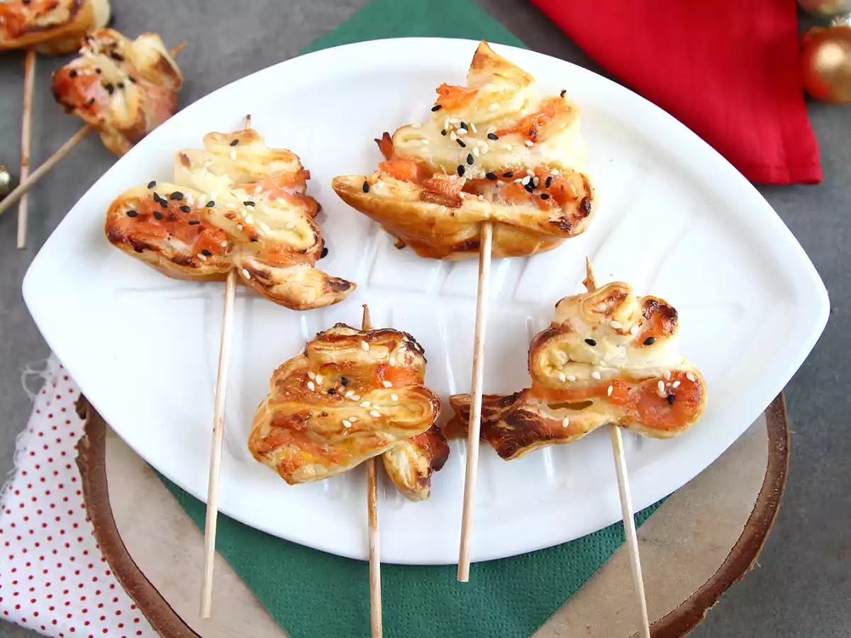 Sapins feuilletés aux deux saumons