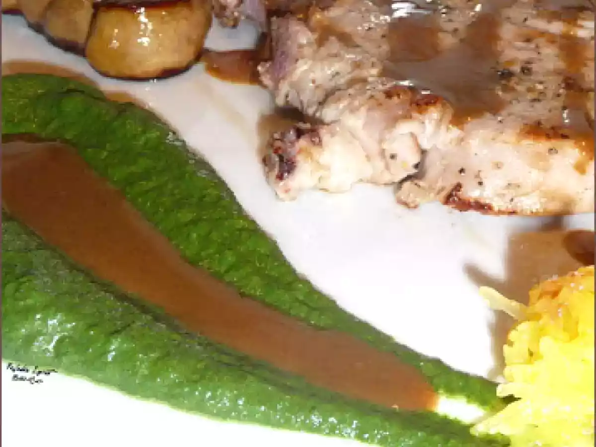 Sauce Périgueux et Mousseline de Bettes