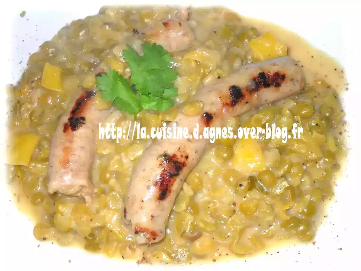 Saucisses de Toulouse aux pois cassés
