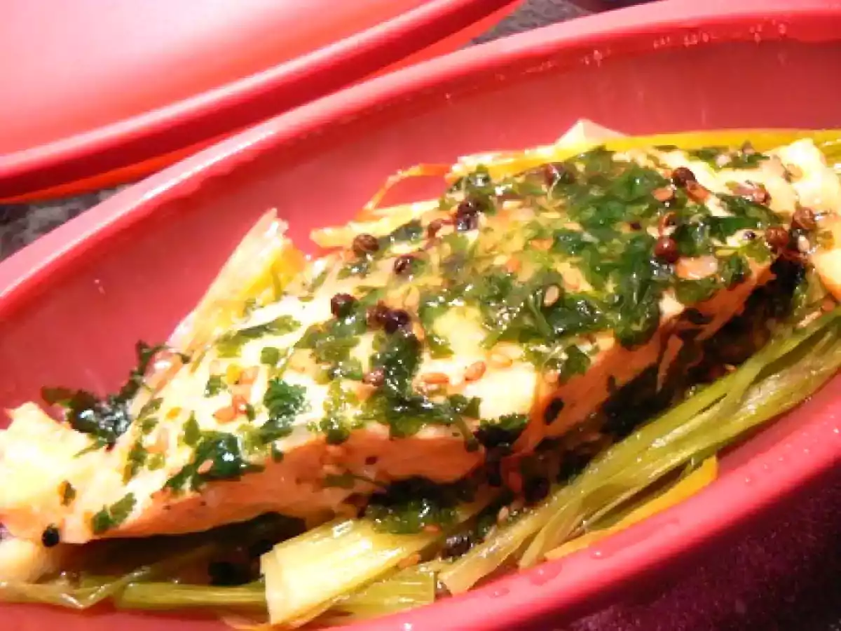 Saumon au beurre de coriandre