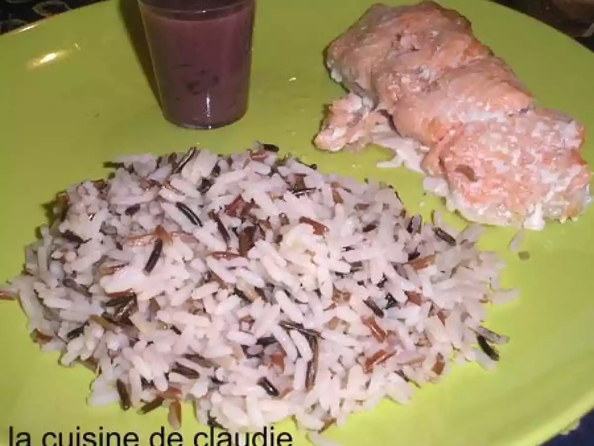 Saumon au lard et sa sauce au vin de sophie dudemaine - photo 2