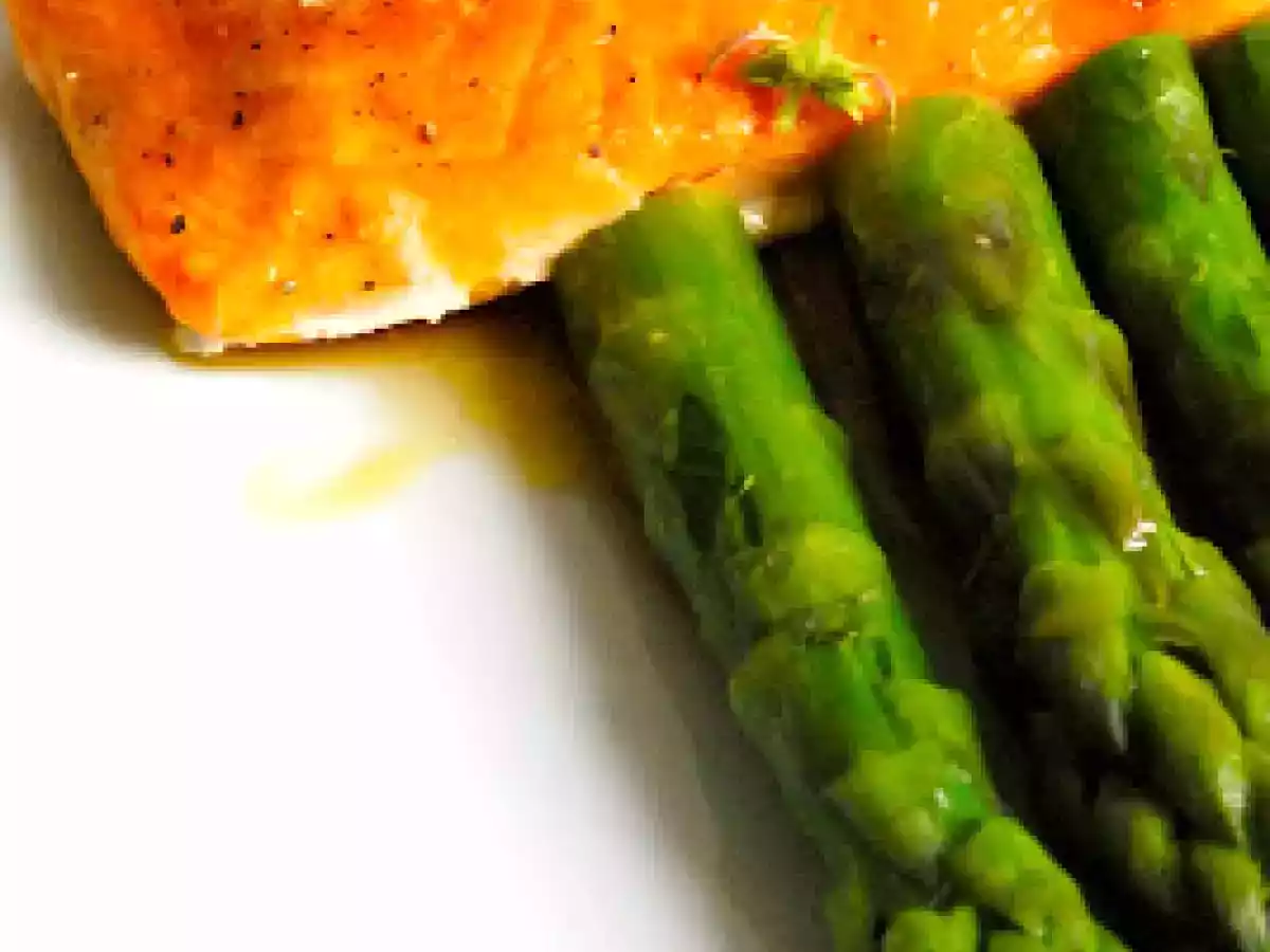 Saumon cuit à basse température, asperges, vinaigrette wasabi-yuzu - photo 6