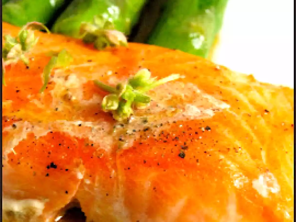 Saumon cuit à basse température, asperges, vinaigrette wasabi-yuzu - photo 7