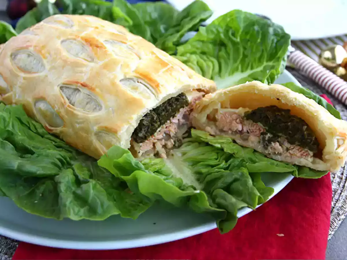 Saumon en croûte aux épinards et fromage mozzarella - photo 4