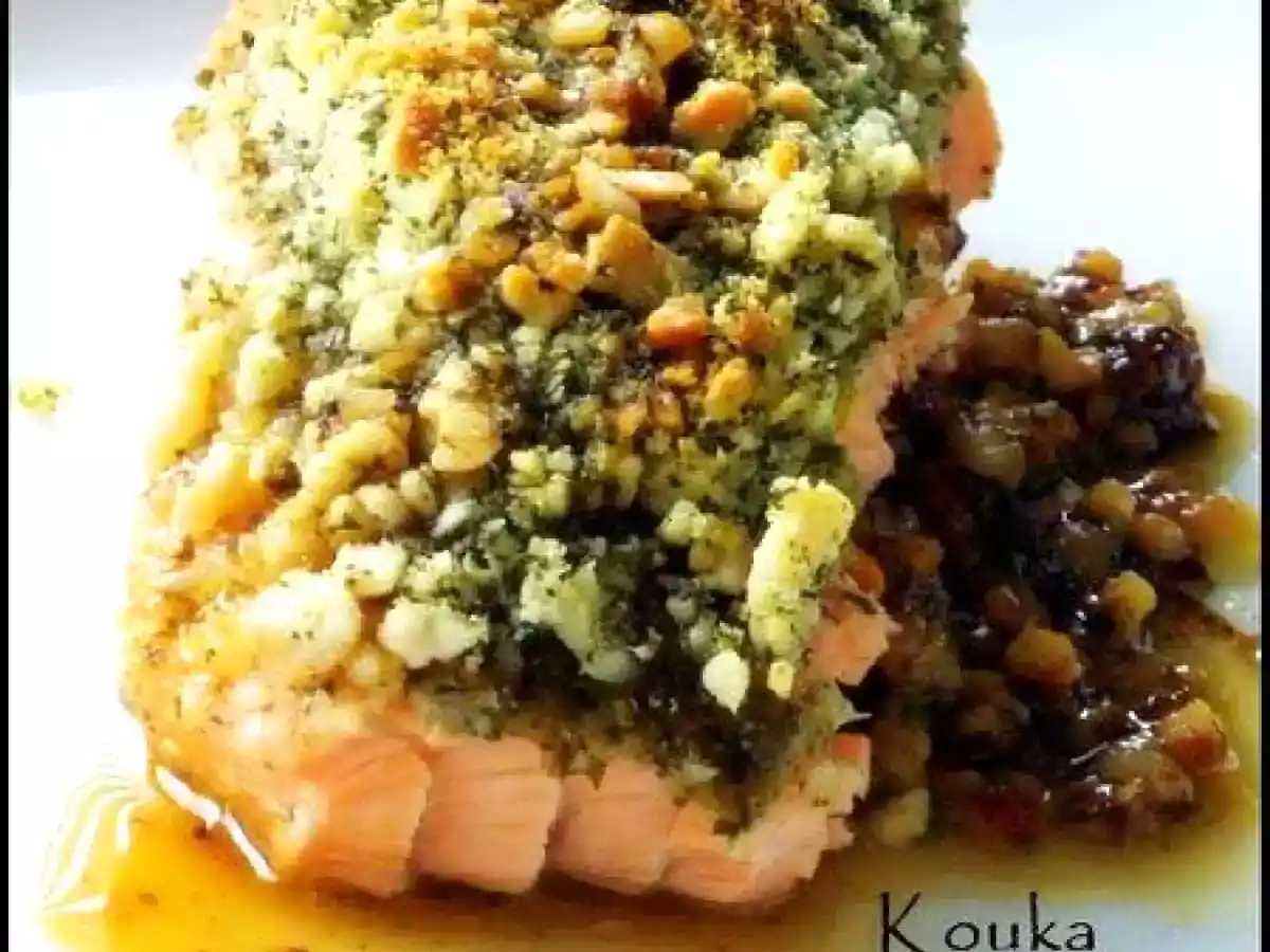 Saumon en croûte aux herbes et sauce soja caramélisée - photo 2