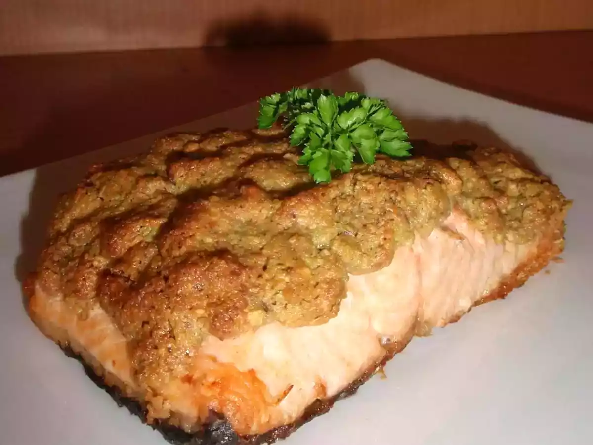 Saumon en croûte de pistache