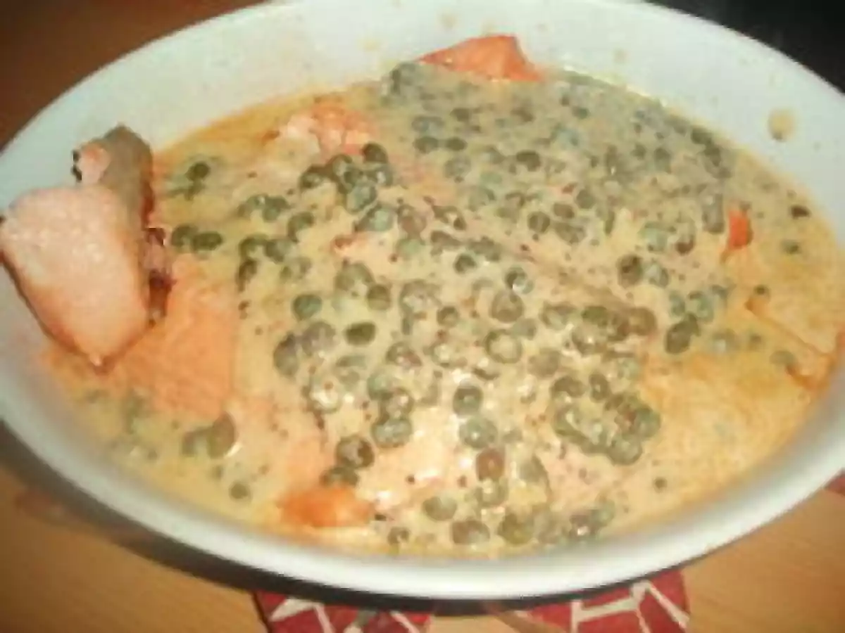 Saumon et sa sauce aux deux moutardes et aux câpres - photo 2