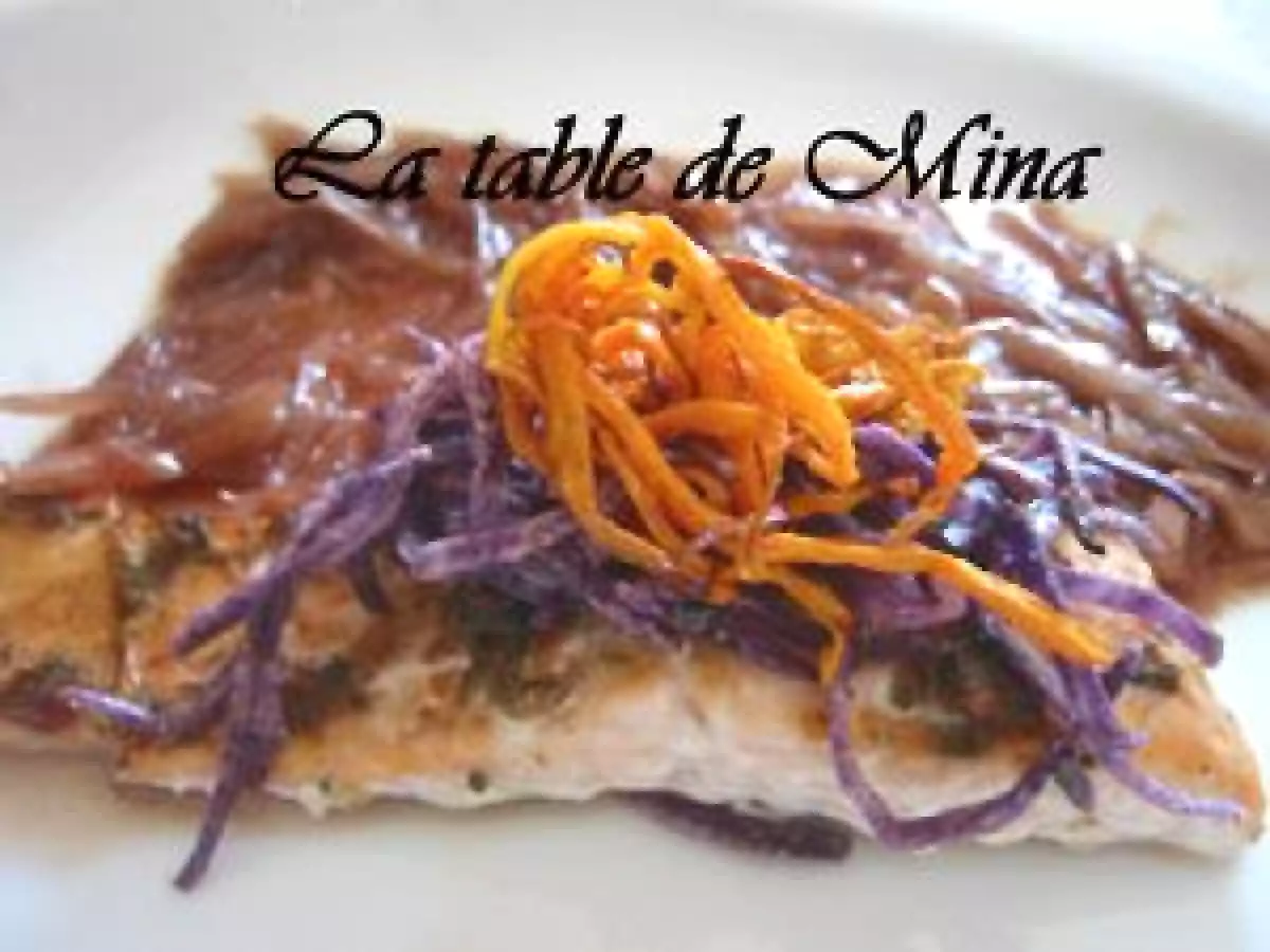 Saumon rôti, échalotes étuvées au pineau des Charentes - photo 2