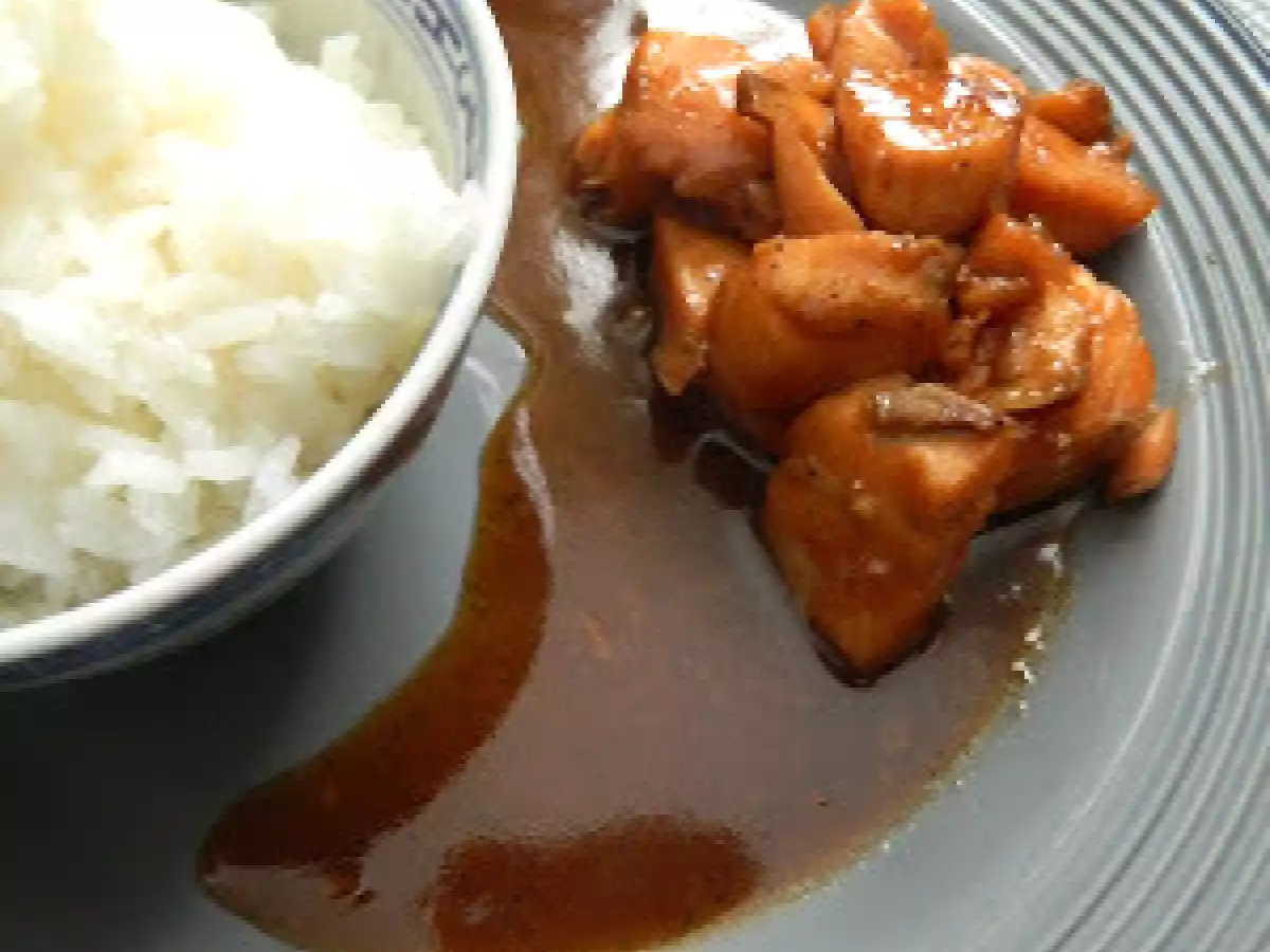 Saumon sauce soja - miel et son riz à sushis vinaigré.