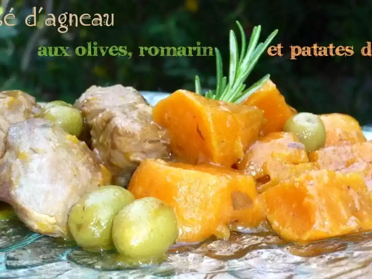 Sauté d'agneau aux olives, romarin et patates douces