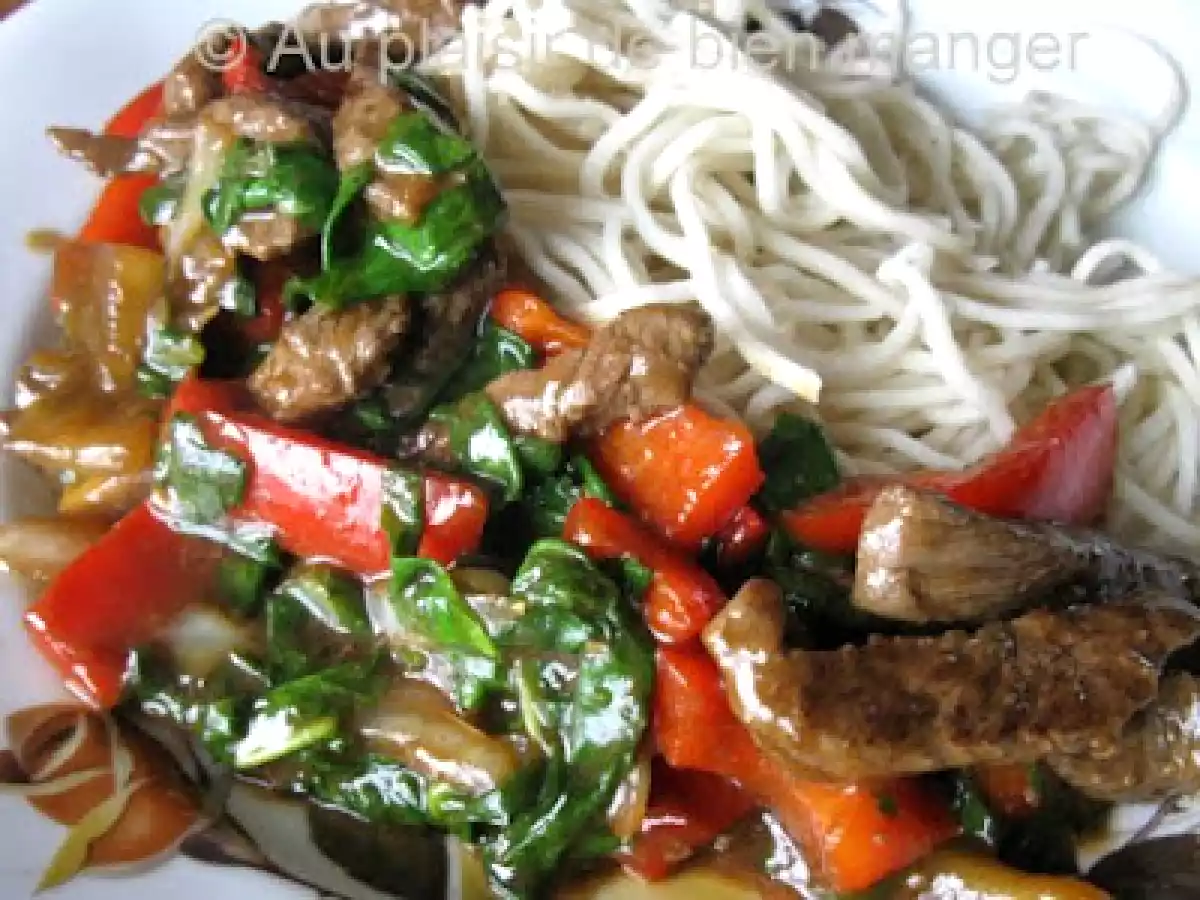 Sauté de boeuf aux légumes verts