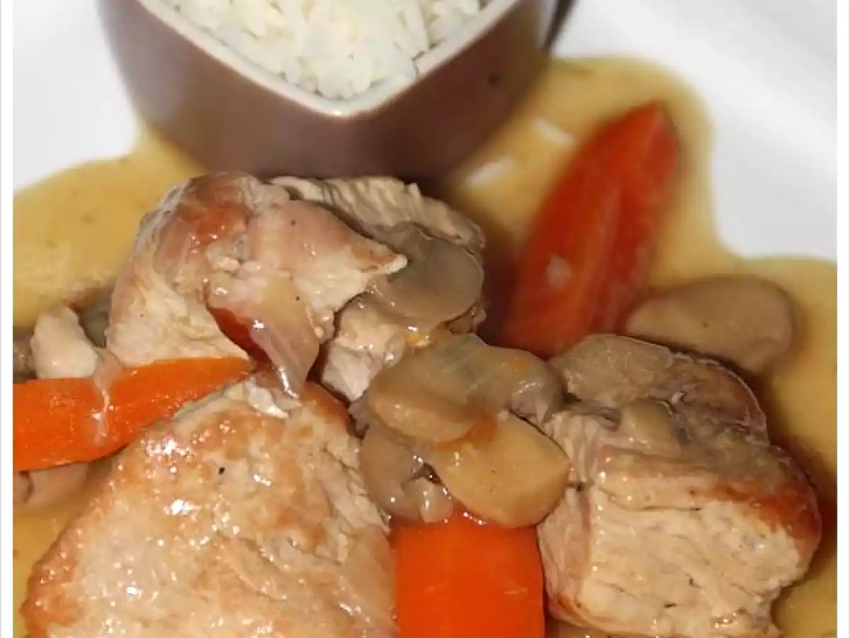 Sauté de dinde aux champignons