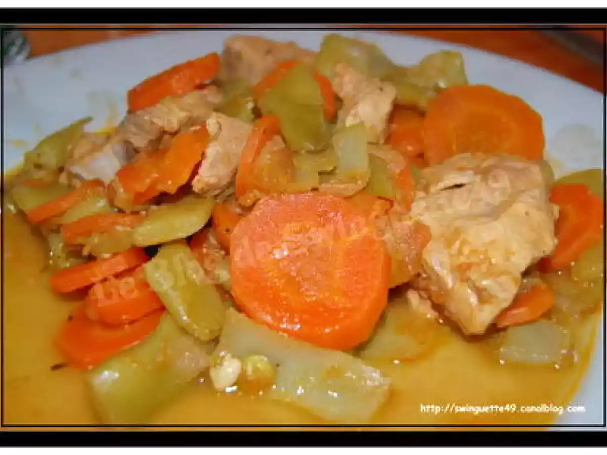 SAUTE DE PORC aux CAROTTES et HARICOTS PLATS au PAPRIKA - photo 2