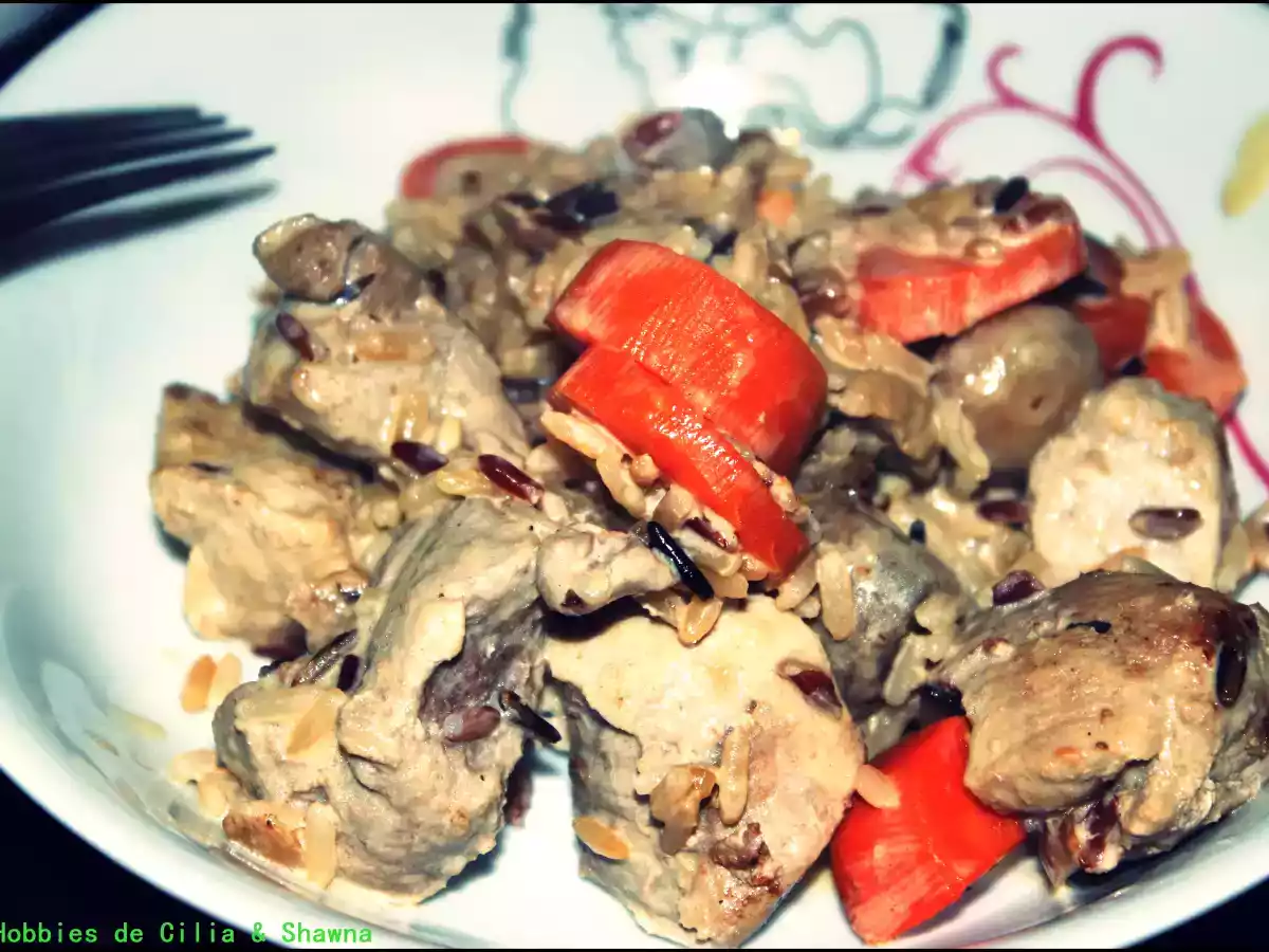 Sauté de porc aux carottes et riz 3 couleurs !