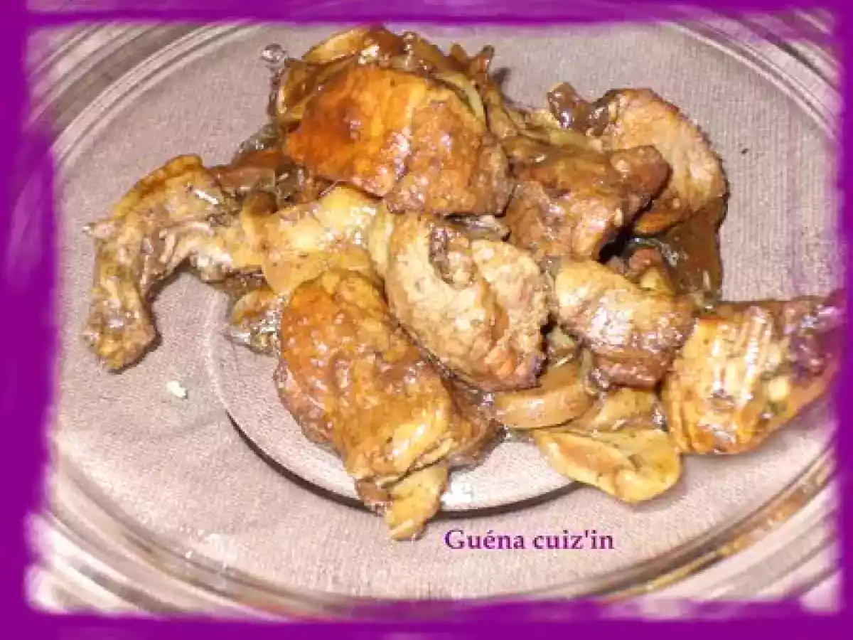 Sauté de porc caramélisé au champignons