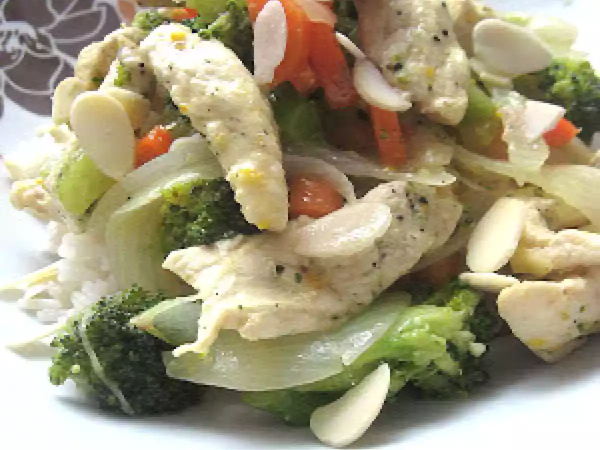 Sauté de poulet à l'orange et aux amandes