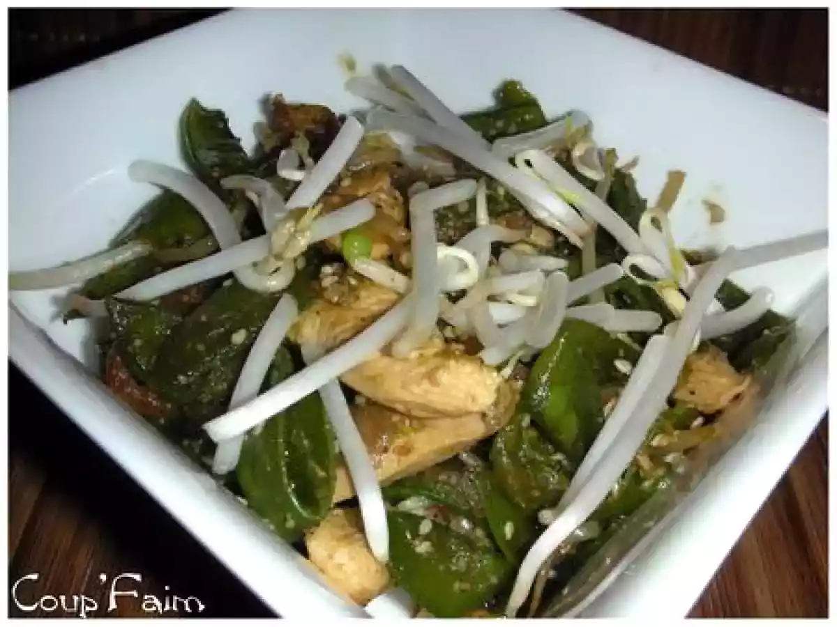 Sauté de poulet au germes de soja et pois mange tout ...