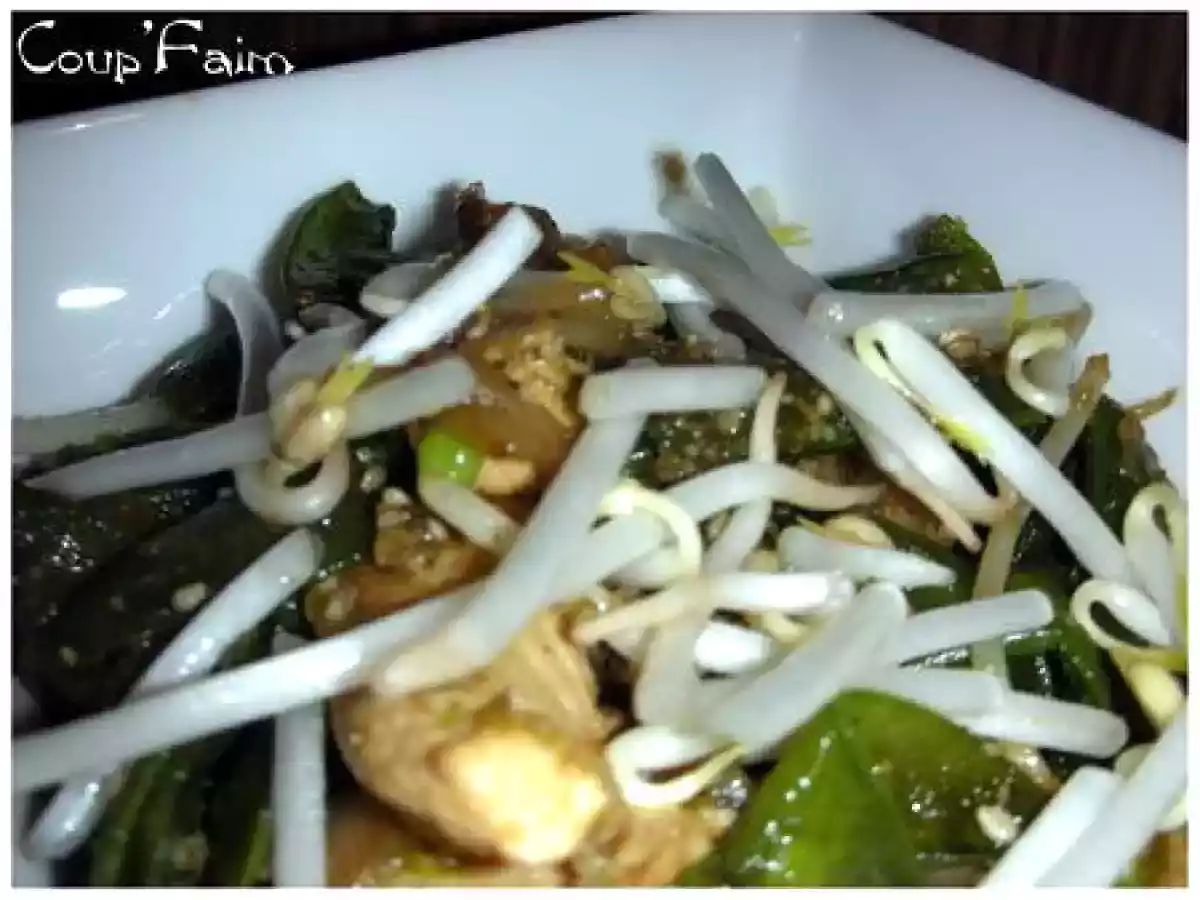 Sauté de poulet au germes de soja et pois mange tout ... - photo 2