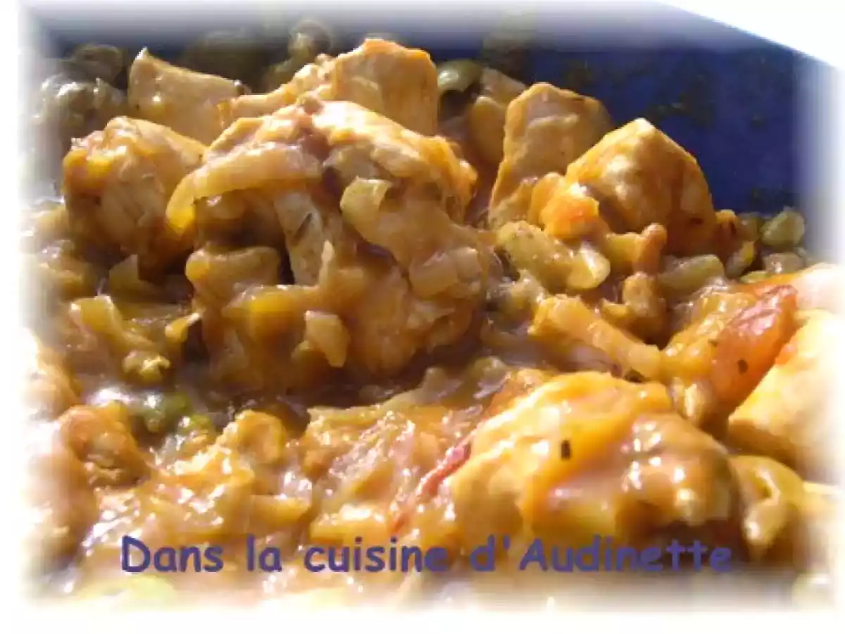 Sauté de poulet au Quincy, pistaches et olives vertes