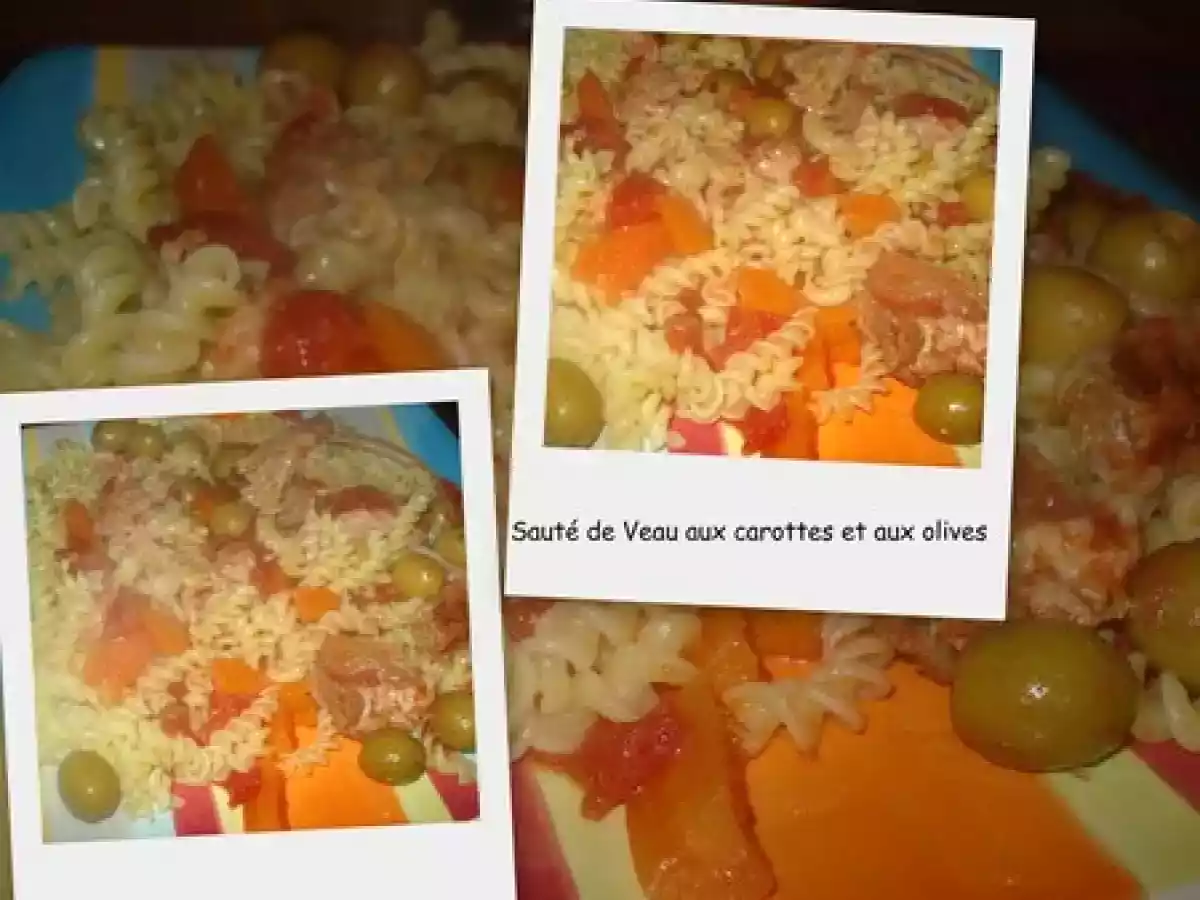 Sauté de veau aux carottes et aux olives