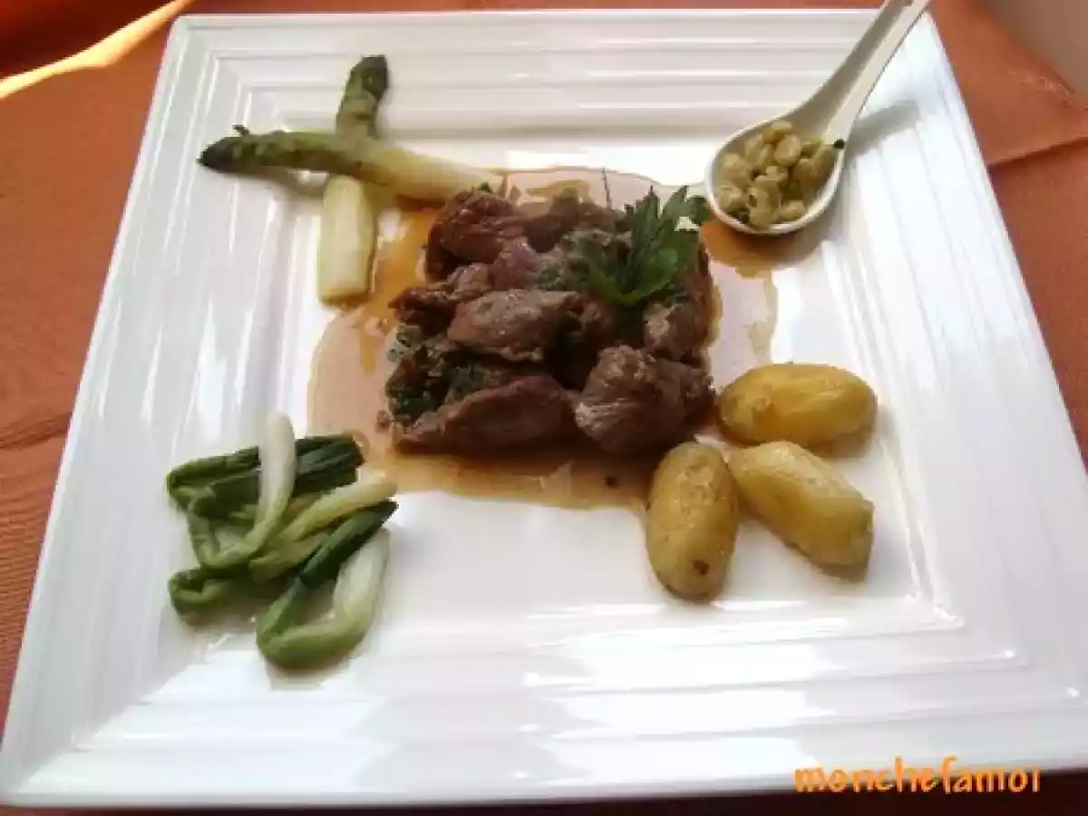 Sauté Minute de Gigot d'Agneau, aux Cives - photo 2
