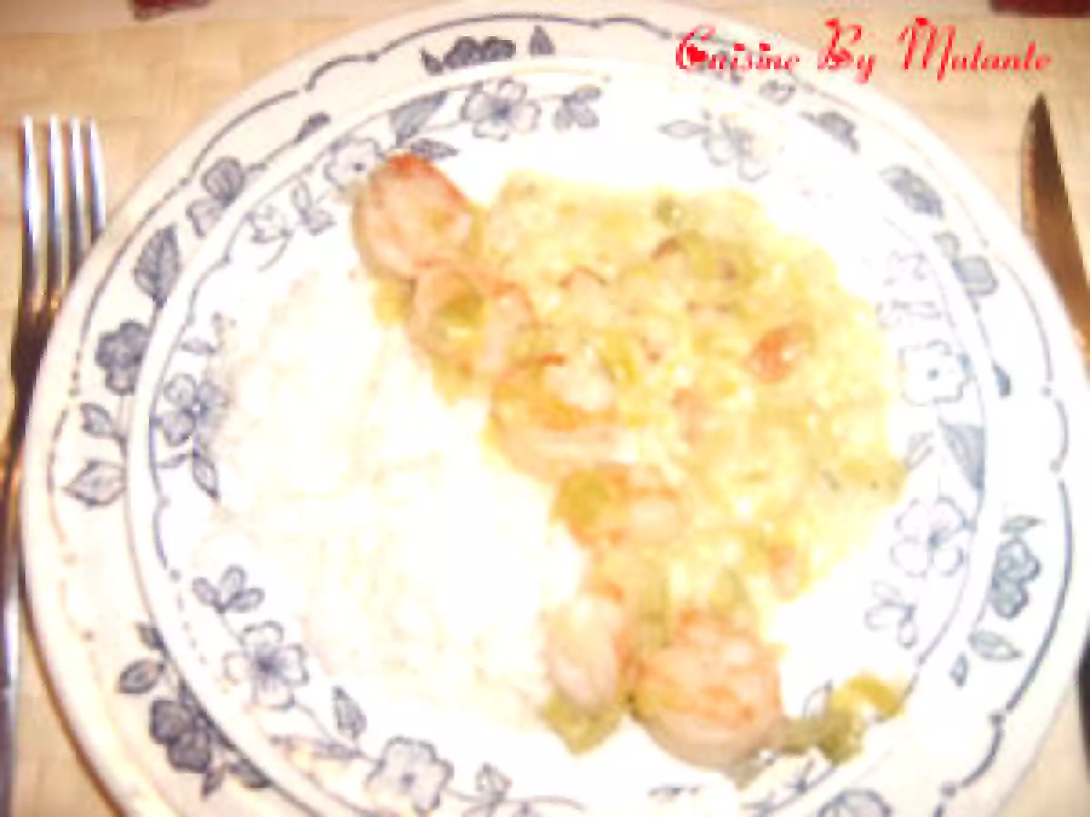 Scampis à l'émincé de poireau