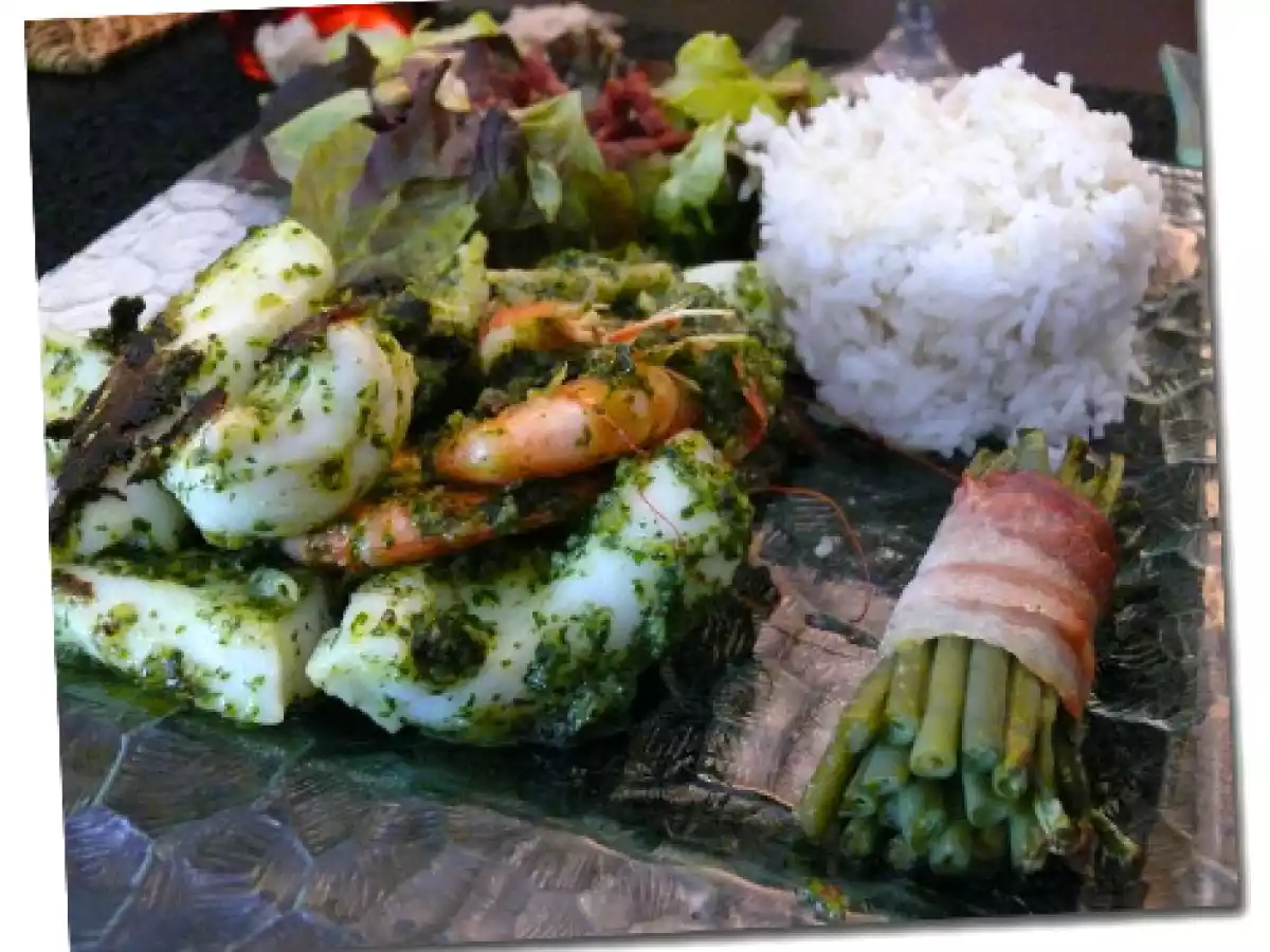 Seiches à la plancha, et sufrito espagnol à l'ail et au persil!