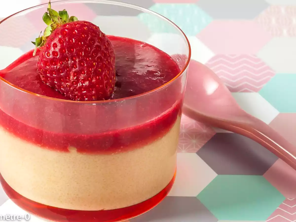 Semoule au caramel et aux framboises