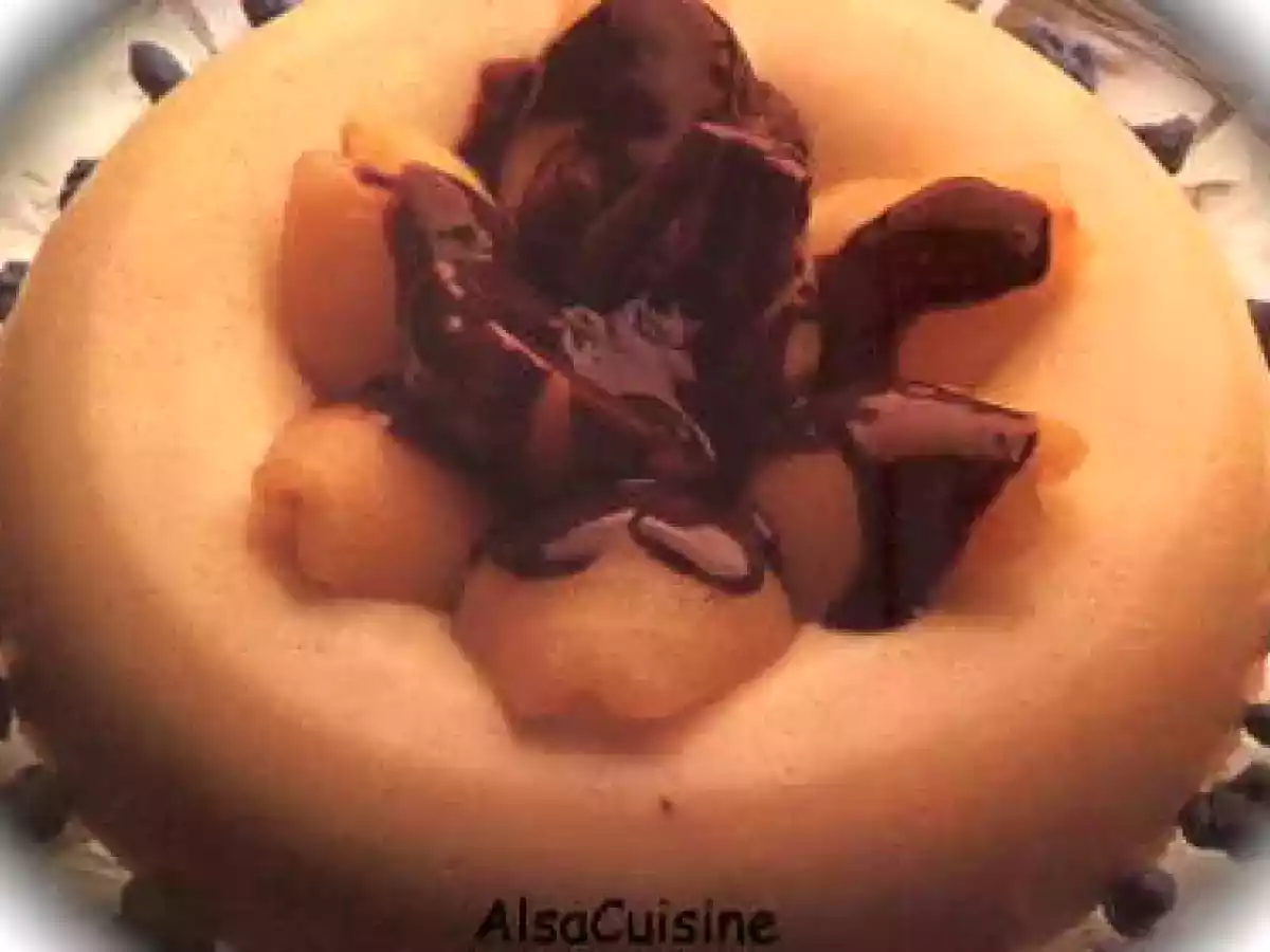 Semoule aux poires sauce chocolat