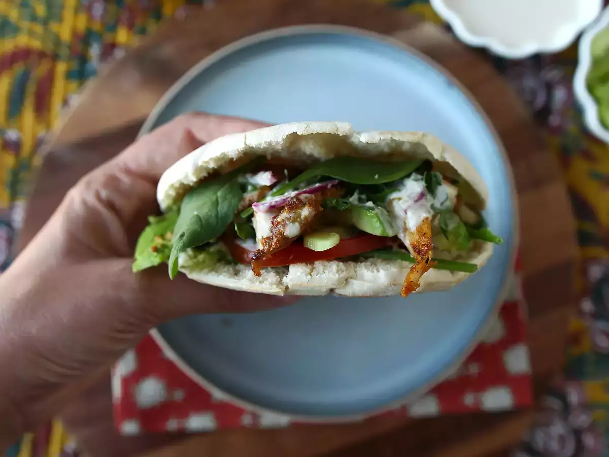 Shawarma de poulet au Air Fryer, pita et sauce tahini - photo 4