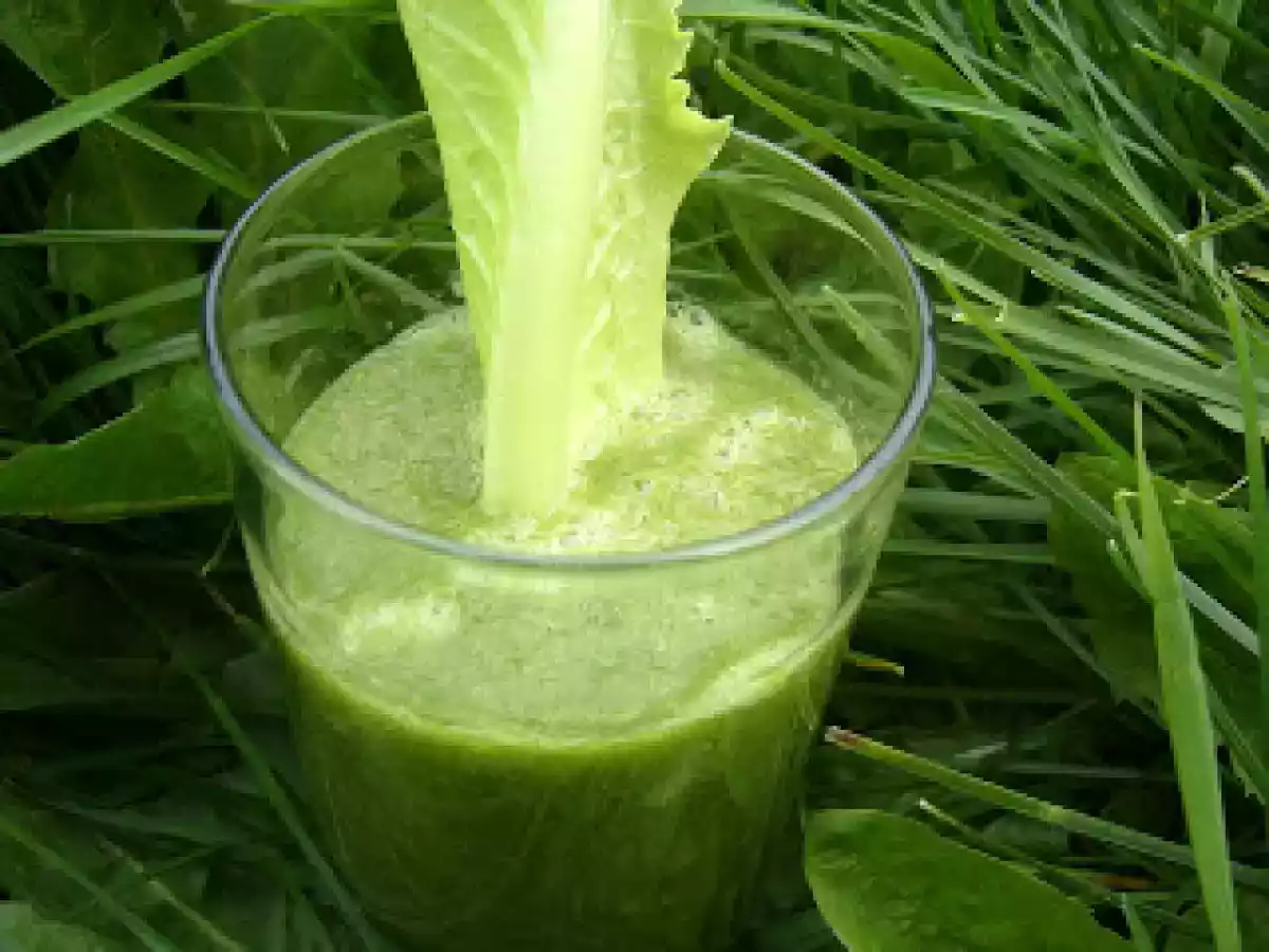 Smoothie romaine, pomme verte et gingembre