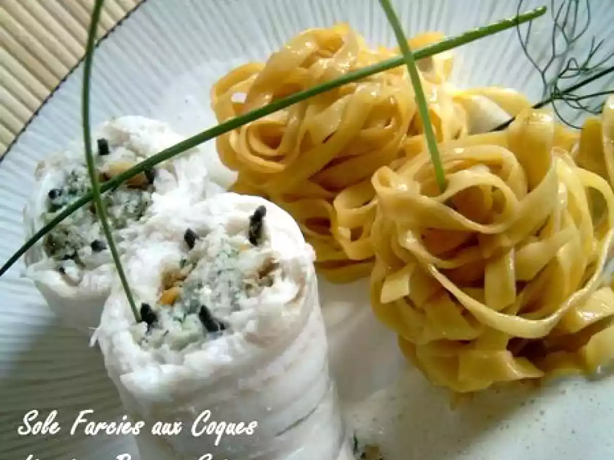 Soles Farcies aux Coques, Linguines Beurre Soja - photo 3