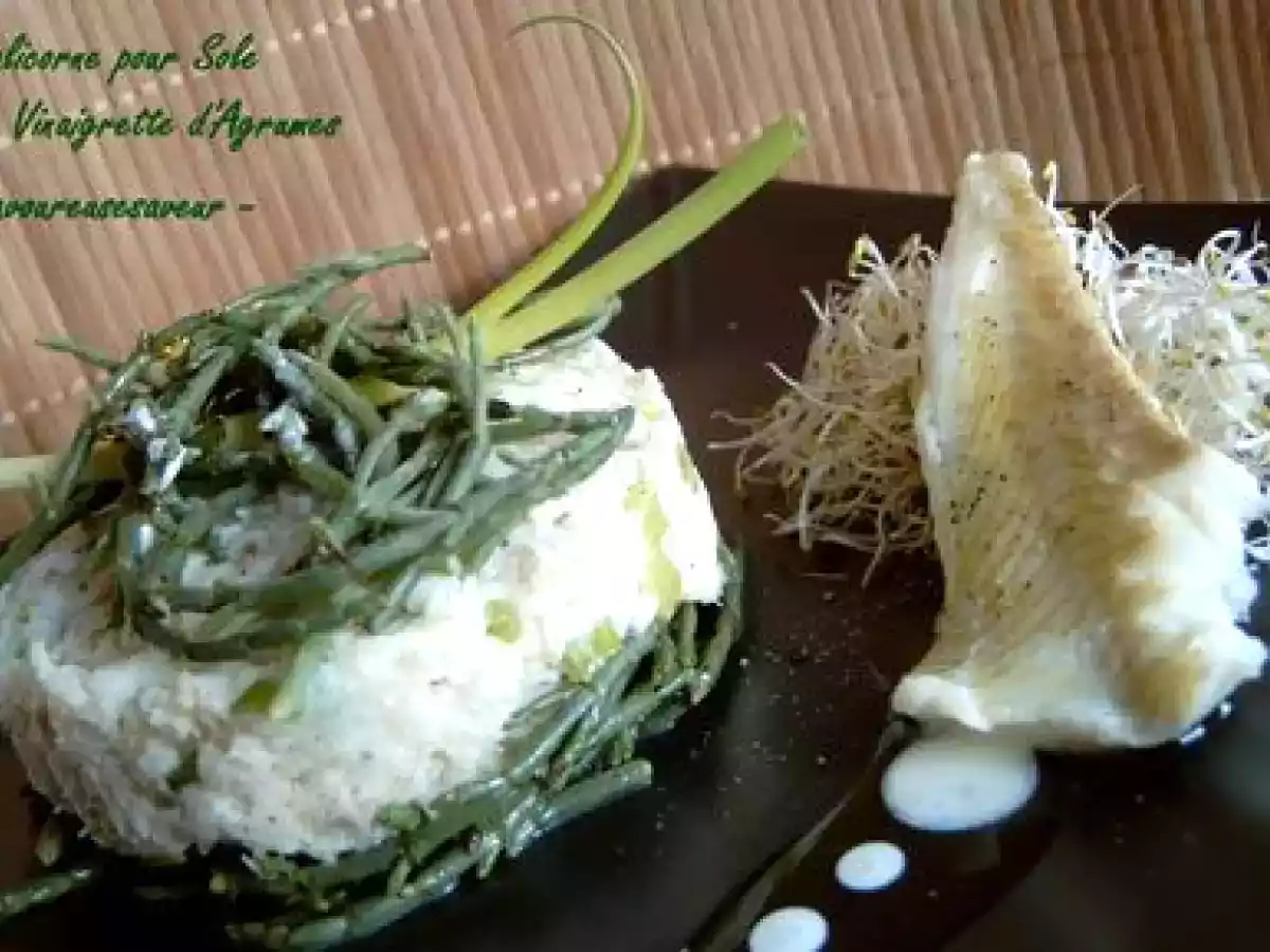 Solette en Vinaigrette d'Agrume et sa Purée aux Oignons et Salicorne - photo 3