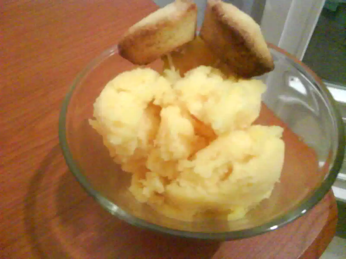 Sorbet à la mandarine et ces petits palets bretons