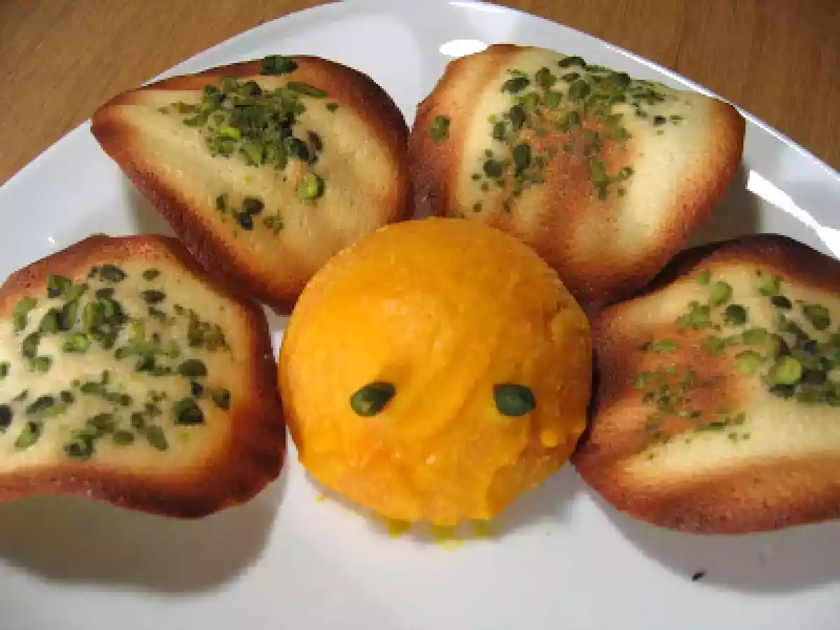 Sorbet au potiron (à éviter...) & tuiles aux pistaches