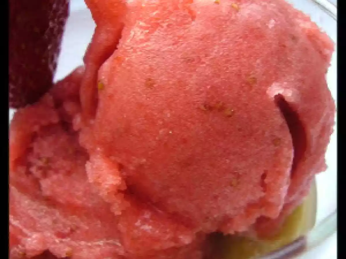 Sorbet aux fraises et sa compote de rhubarbe - photo 2