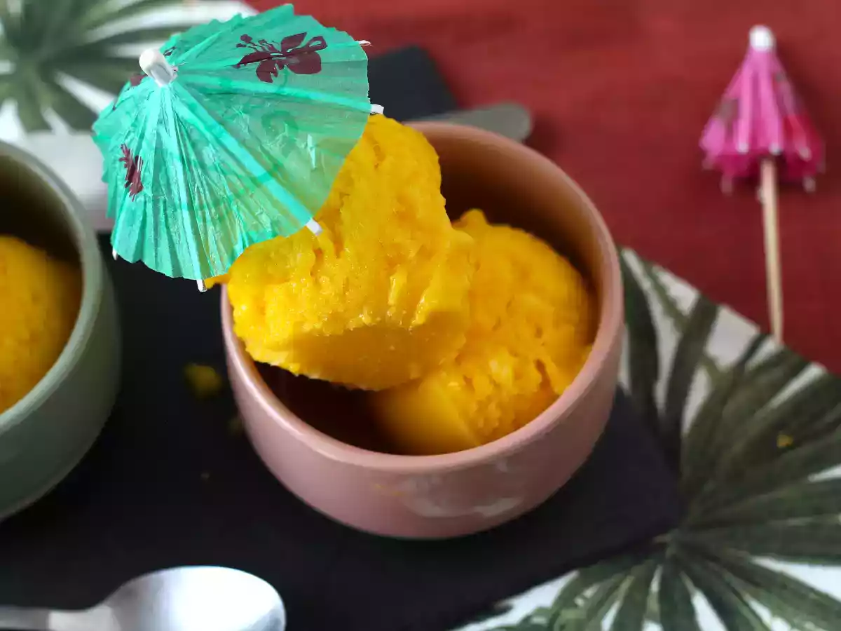 Sorbet mangue citron vert avec seulement 3 ingrédients et prêt à déguster en 5 minutes! - photo 4