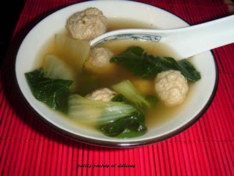 Soupe aux boulettes de porc et mini bok choy - photo 2