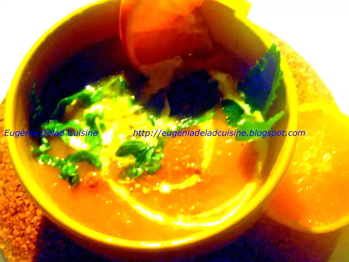 Soupe aux carottes parfumé à l'orange et au gingembre