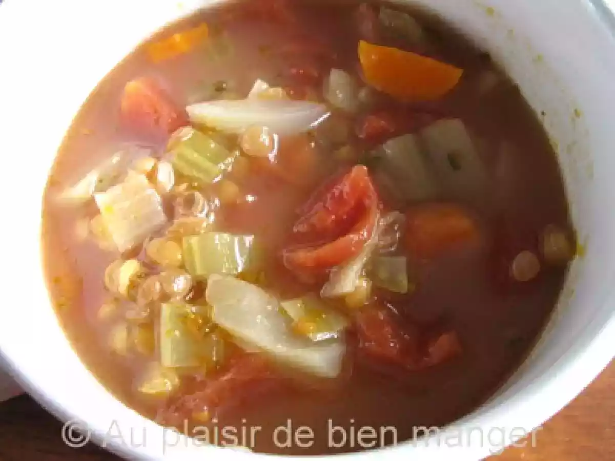 Soupe aux lentilles vertes