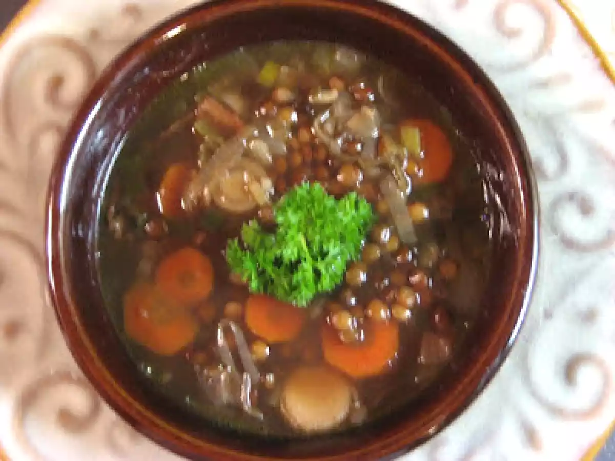 Soupe campagnarde aux lentilles