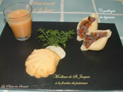 Soupe crémeuse de corail de Coquilles St Jacques fondu au Martini, photo 2
