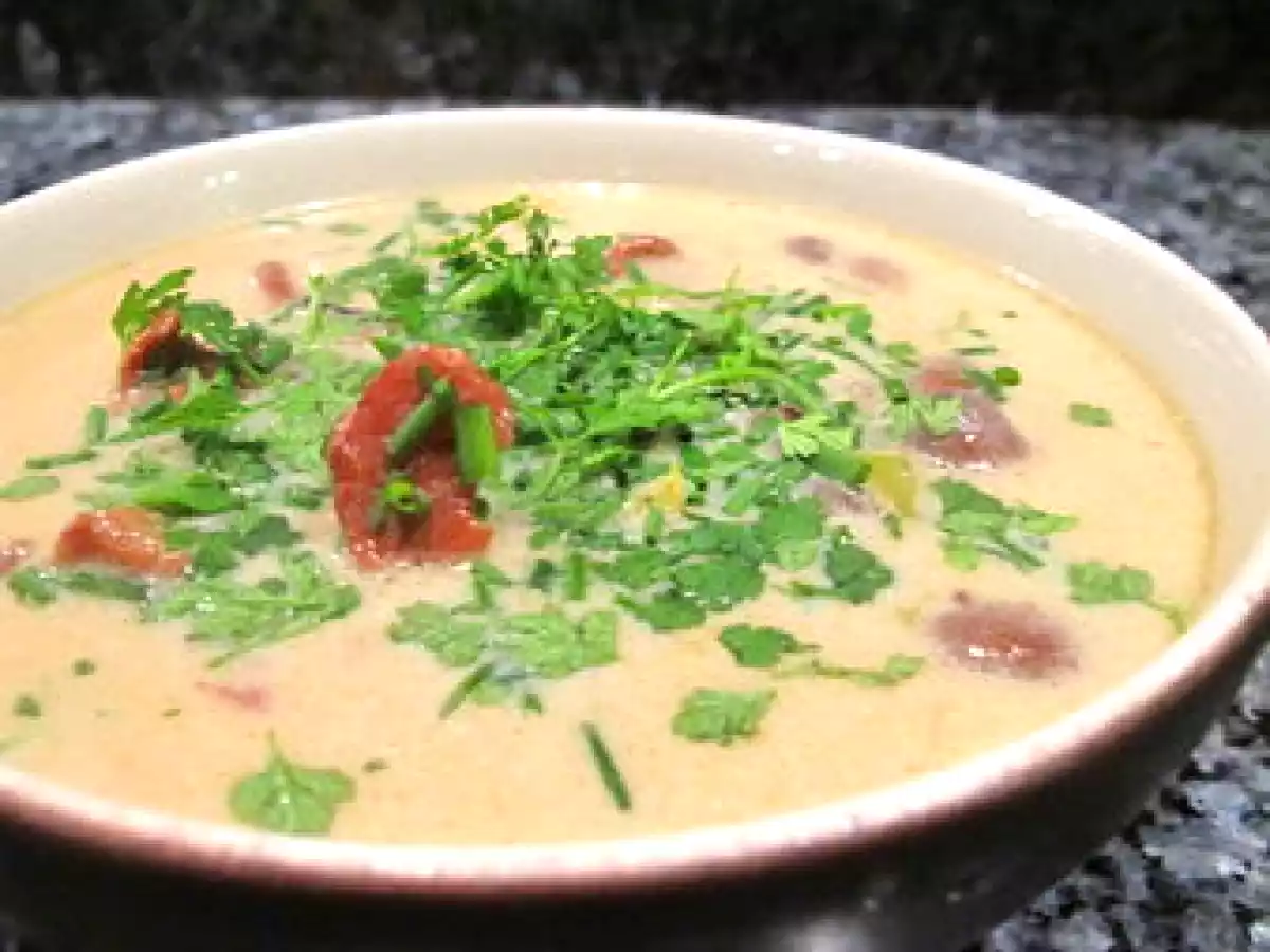 Soupe de champignons aux 2 riz