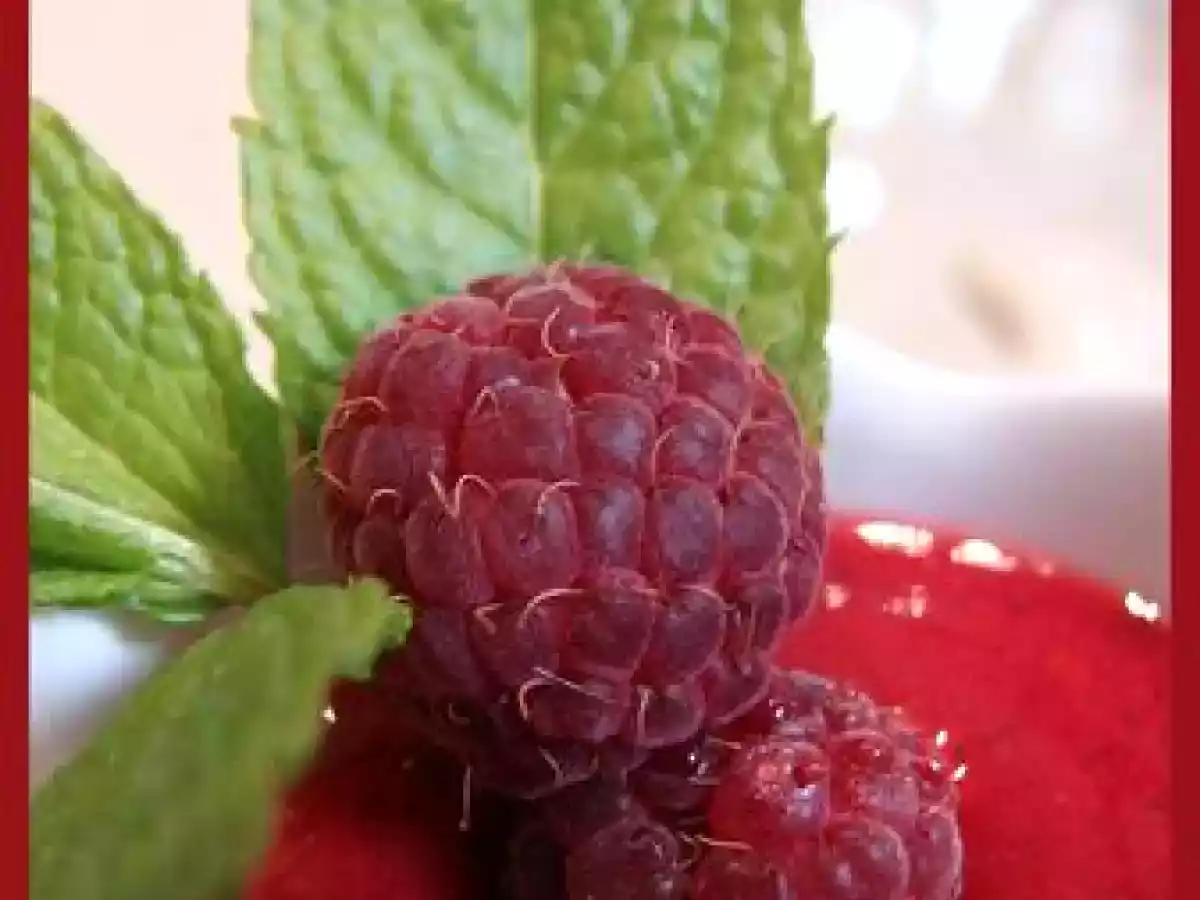 Soupe de framboises à la menthe .... colorée et épicée!