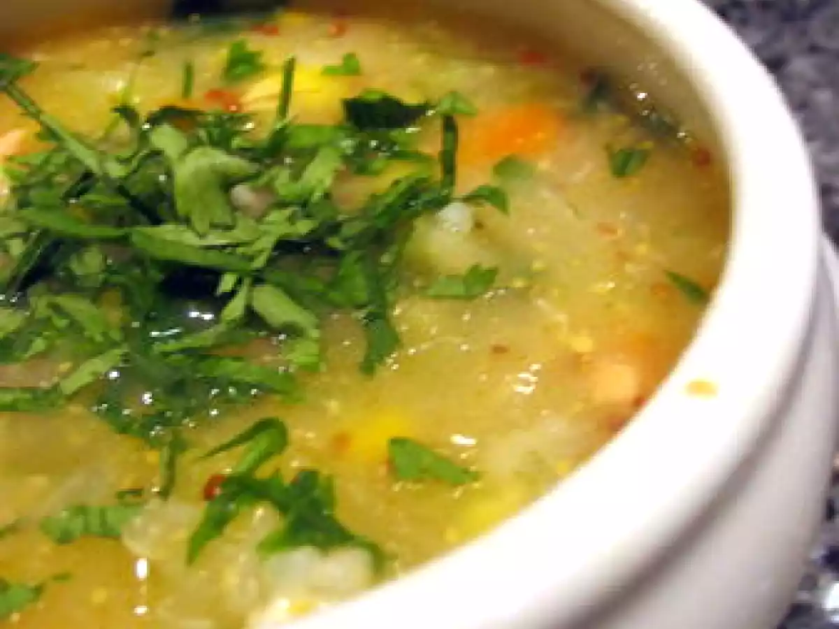 Soupe de maïs aux crevettes St Jacques et poisson - photo 3