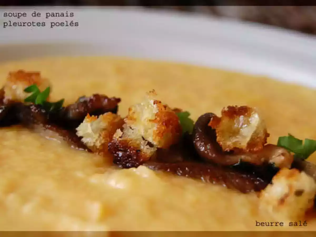Soupe de panais, pleurotes poêlés et petits croûtons - photo 2