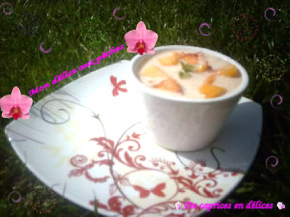 Soupe de pêches jaunes au gimgembre et à la canelle