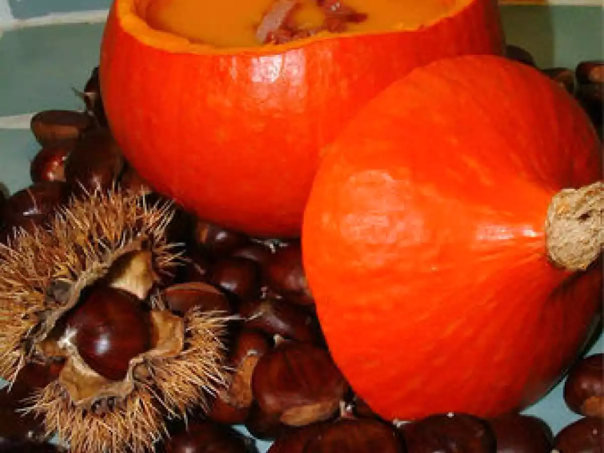 Soupe de potimarron aux lardons fumés